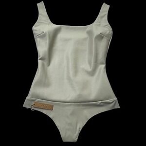 SKIMS Faux Leather Scoop Bodysuit Shell XL